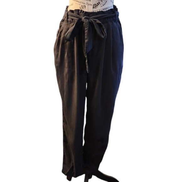 Daily ritual high waist pants paperbag waist with tie sz 12 stretch - Picture 3 of 9